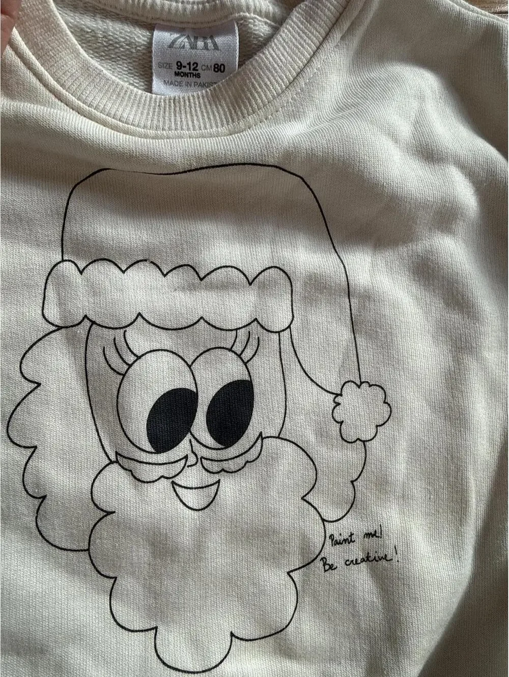 Zara Baby Sweatshirt with Santa Claus Design 9-12 Months